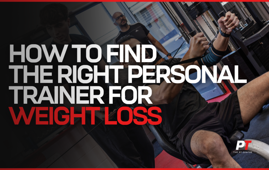 personal trainer coaching weight loss client in Milton Keynes gym